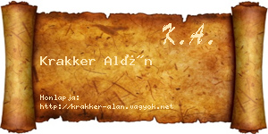 Krakker Alán névjegykártya